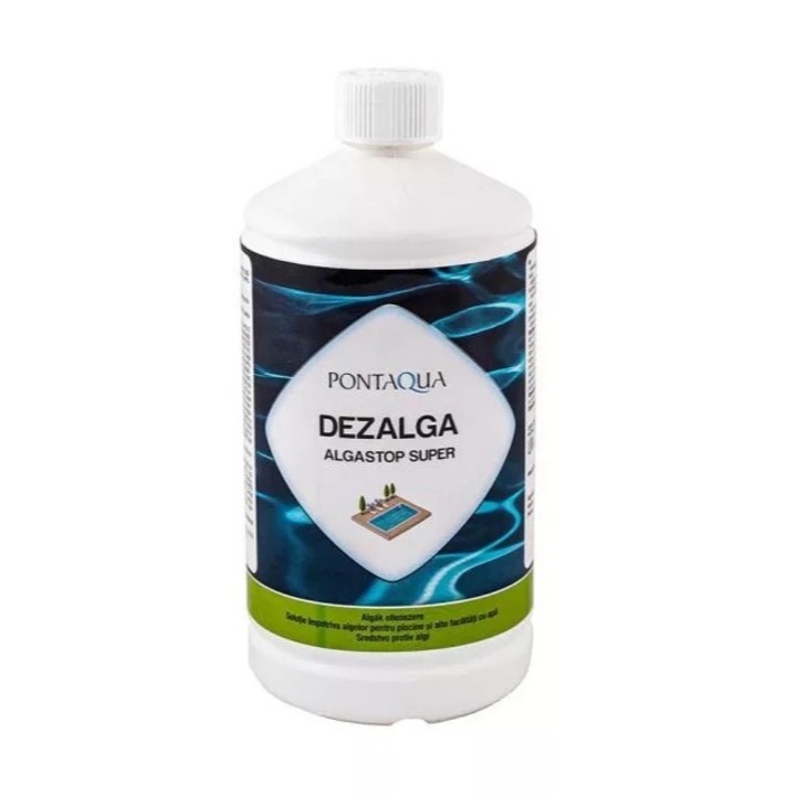 PontAqua ALGASTOP SUPER (dezalga) habzásmentes medence algaölő szer, mindegyik fajta alga ellen, 1 L