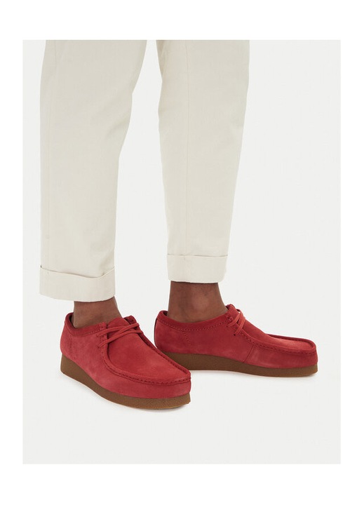 Clarks Férfi Cipő, 26180921, Valódi Bőr, 42 EU, Piros