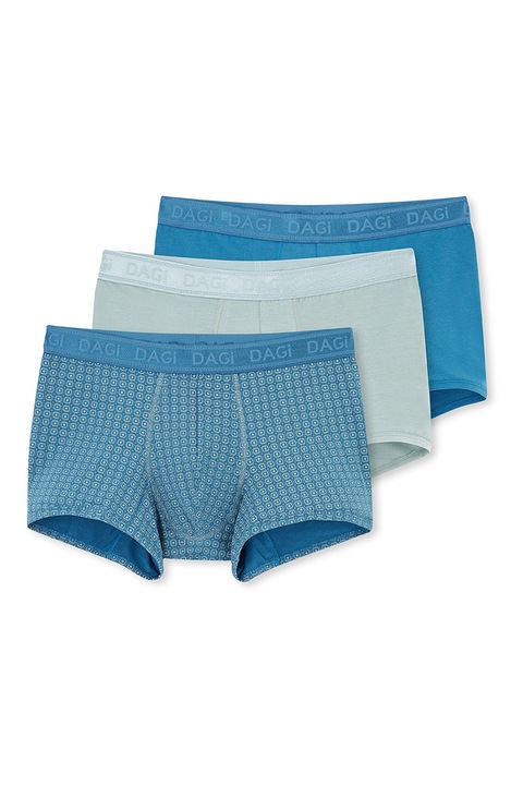 Dagi, Set de boxeri din amestec de modal - 3 perechi, Verde pal/Albastru, M