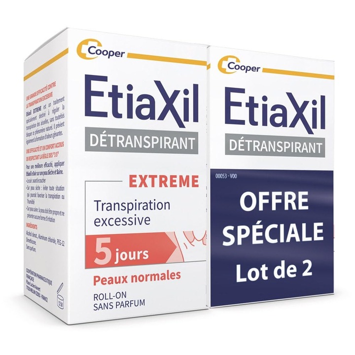 Дезодорант Etiaxil, Спрей, Унисекс, Опаковка от 2 x 15 мл