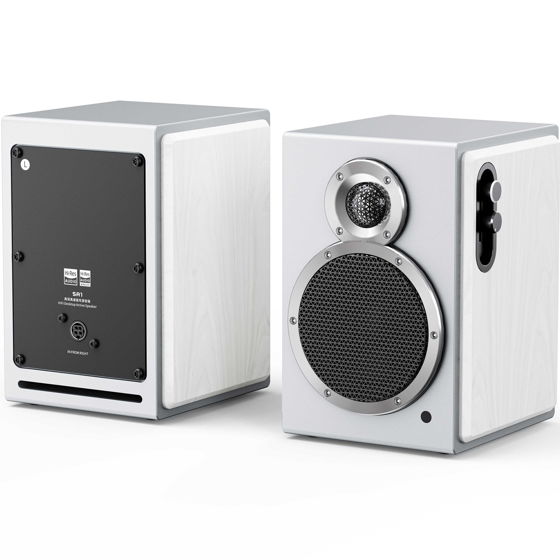 RESIGILAT: Boxa activa FiiO SA1, 50W, Bluetooth, High-res wireless sound, USB, RCA/Phono, Alb