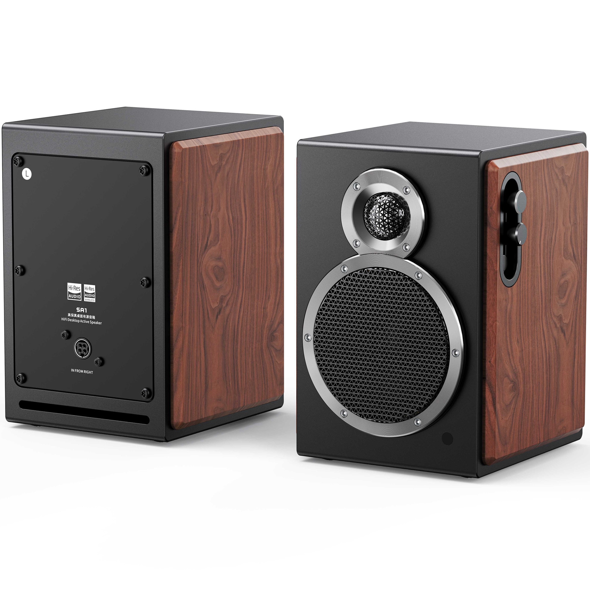 Boxa activa FiiO SA1, 50W, Bluetooth, High-res wireless sound, USB, RCA/Phono, Negru
