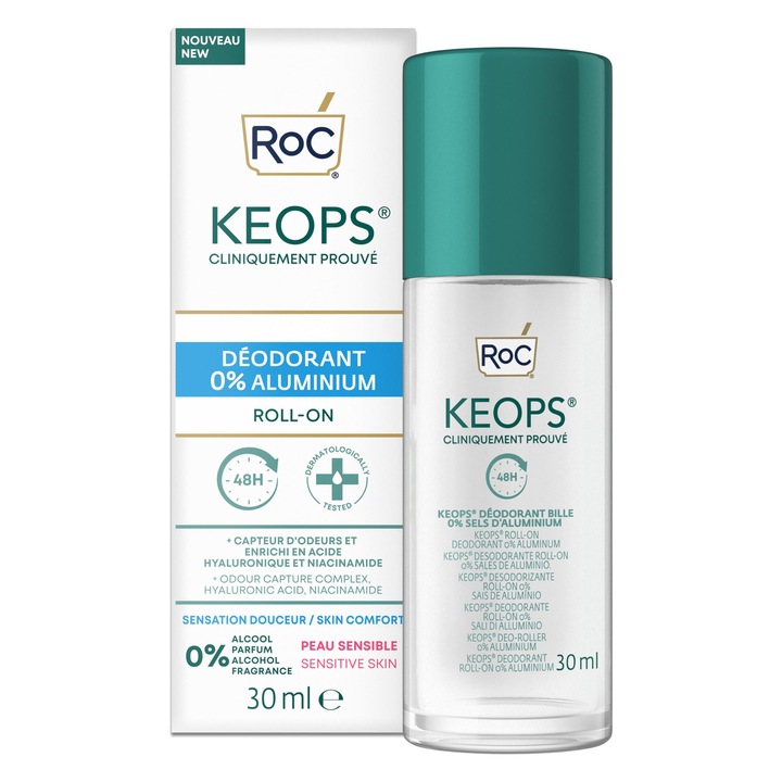 Deodorant Roc Keops Roll-On 0% Alu 30Ml