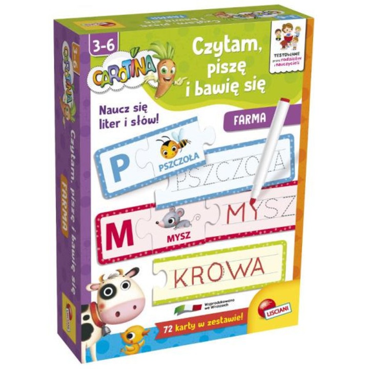 Lisciani oktatójáték, Karotina, olvasás és írás