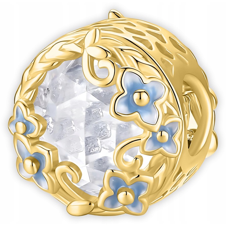 Talisman Din Argint 925 Charm, Larezo, Argint 925 Placat Cu Auriu, Elegant, Desvdsafign Original, Livrat Intr-O Cutie De Bijuterii, Auriu, Auriu, 1.1 cm