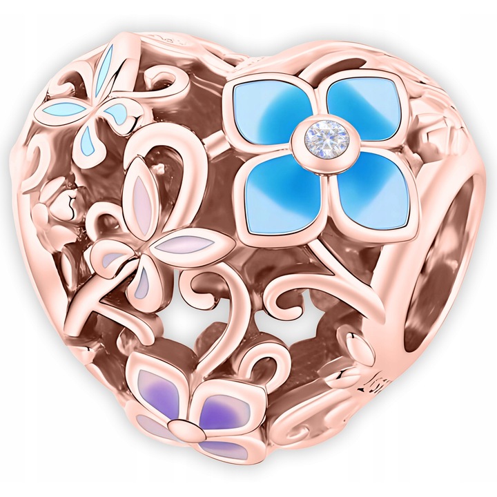 Talisman Din Argint 925 Charm, Larezo, Margele, Argint 925 Cu Elegant,dwqfwq Design Original, Cutie De Bijuterii, Roz