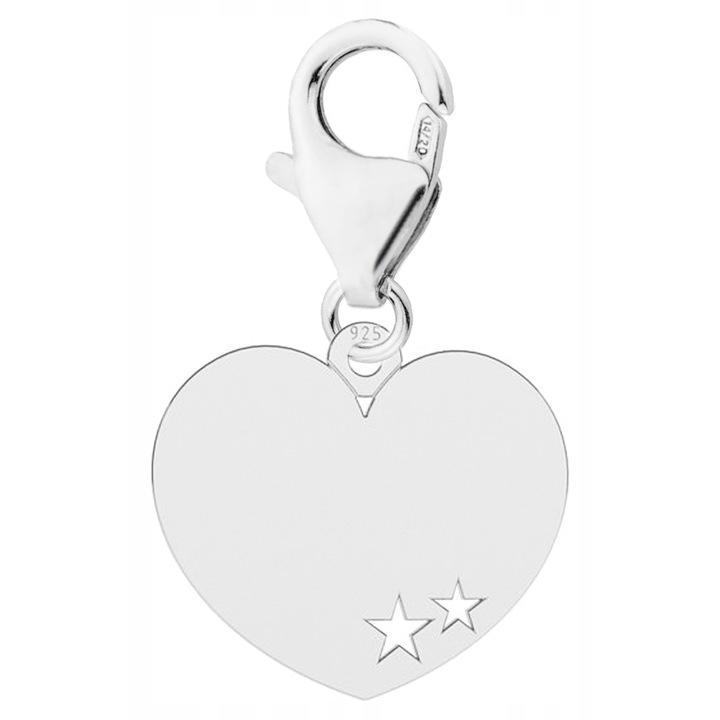 Talisman Din Argint 925 Charm, Larezo, Model Placuta In Forma De Inima, Realizat Din Argint 925, Argintiu, Elegant, Design Original, Cutie De Bijuterii Inclusa