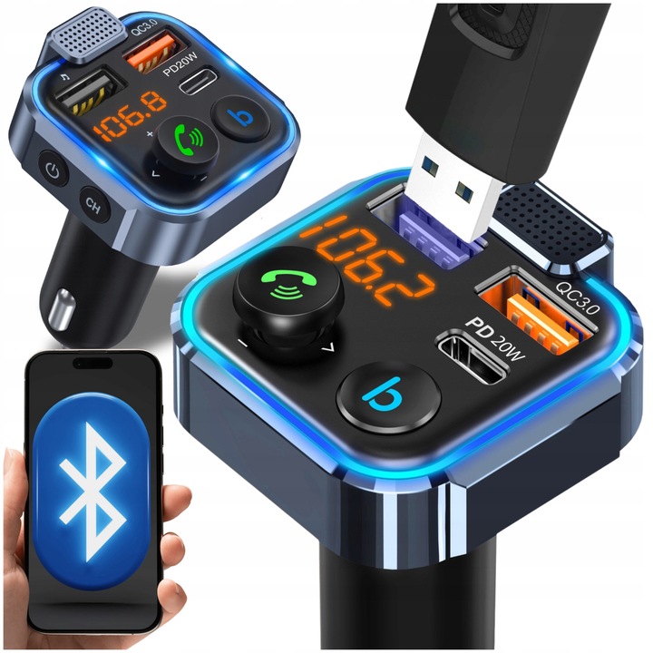 INCARCATOR RAPID AUTO CU TRANSMISIE BLUETOOTH FM 3X USB, MP3