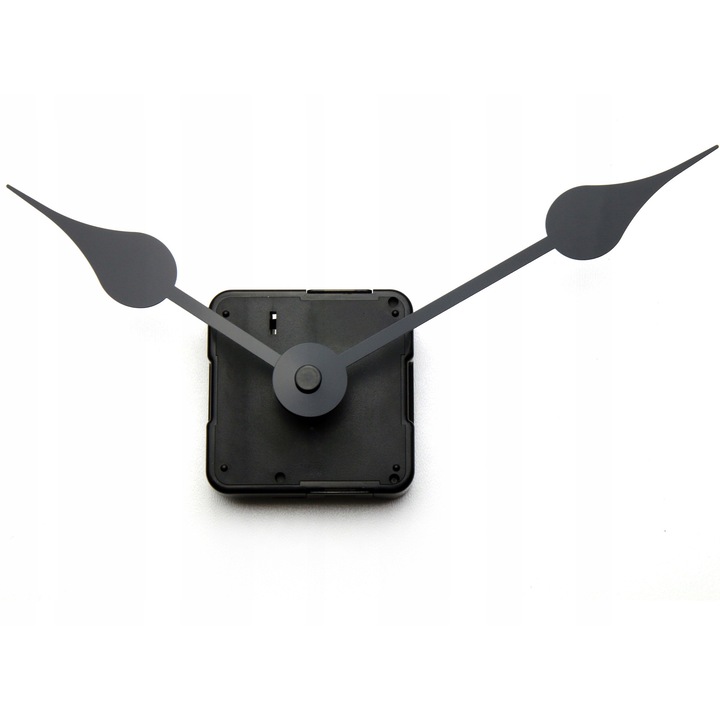 Mecanism de ceas de perete ModernClock cu cuart, silentios, 11,7 cm, set cu maini de 117 mm si 105 mm, negru, 56x56 mm