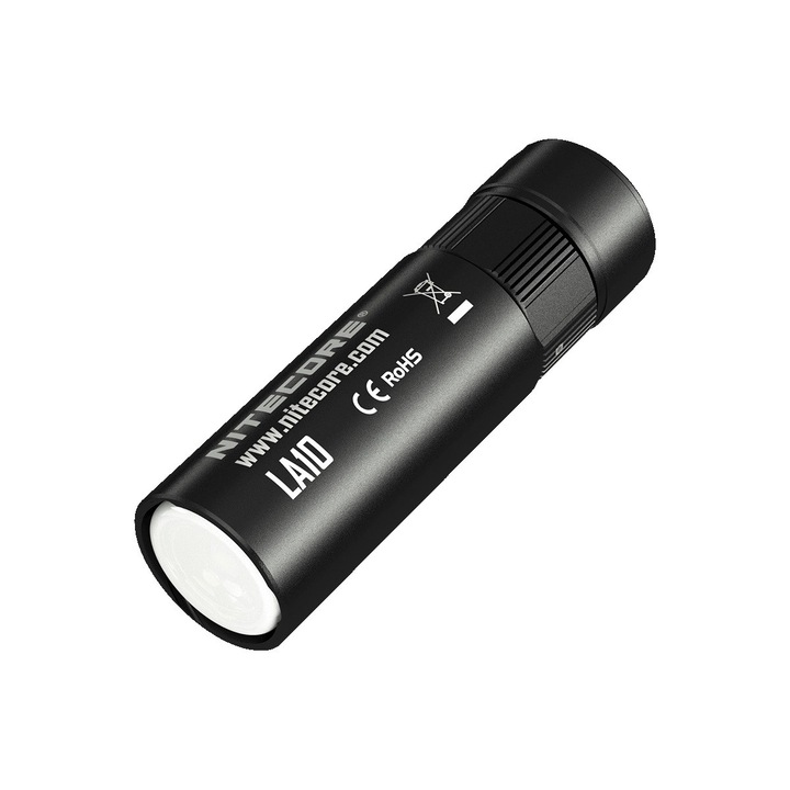 Къмпинг фенер Nitecore LA10, 135 lm, 3 нива на яркост, водоустойчивост IPX6, 78.5x22.6 мм, комплект с кабел и резервен о-пръстен