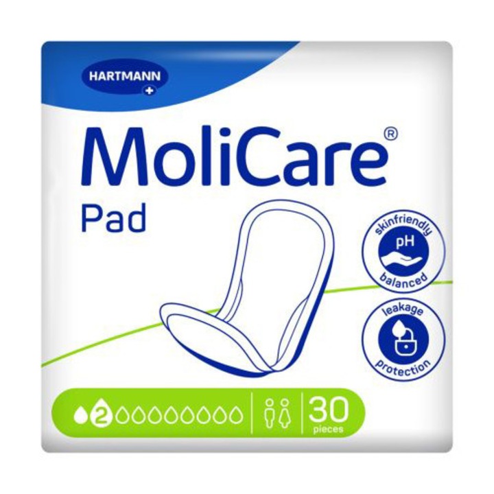 Tampoane Absorbante pentru Incontinenta, Molicare Pad, Hartmann, 2 Picaturi, 30 buc