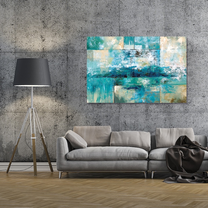 Tablou Canvas - Valuri, Mare, Abstract, Albastru, 80 x 120 cm