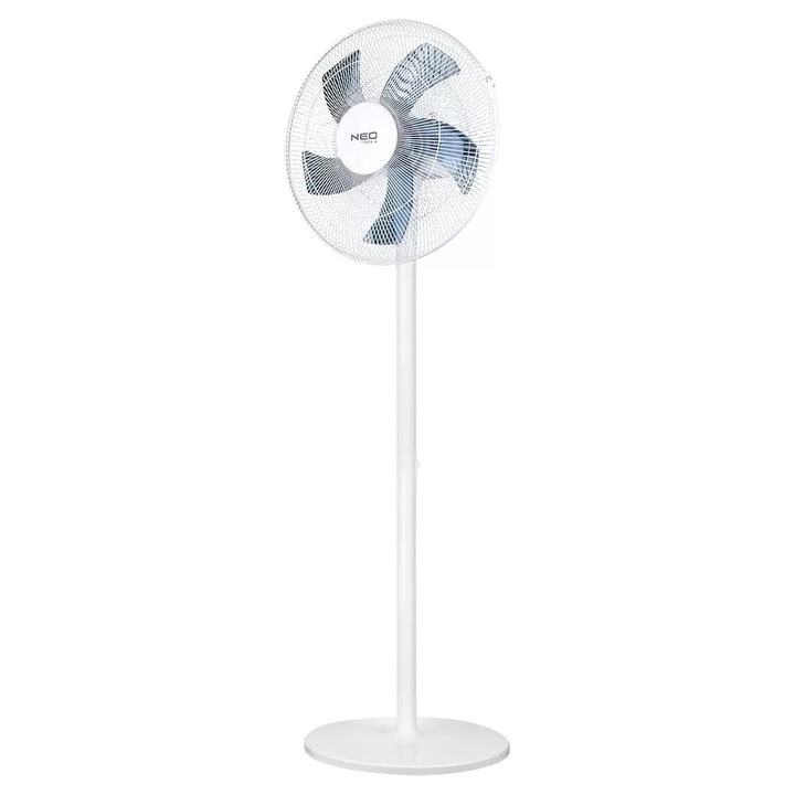 Ventilator de podea, NEO TOOLS, 50W, 40cm, 3 viteze, oscilatie, alb