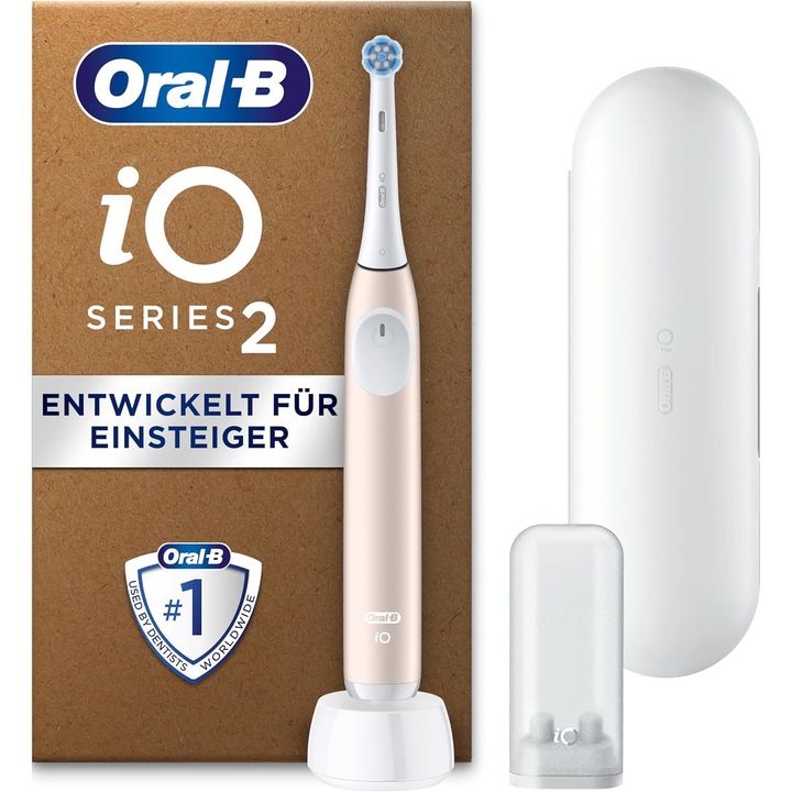 Periuță de dinți electrică Oral-B iO Series 2, 3 moduri, 1 capăt, roz deschis/alb