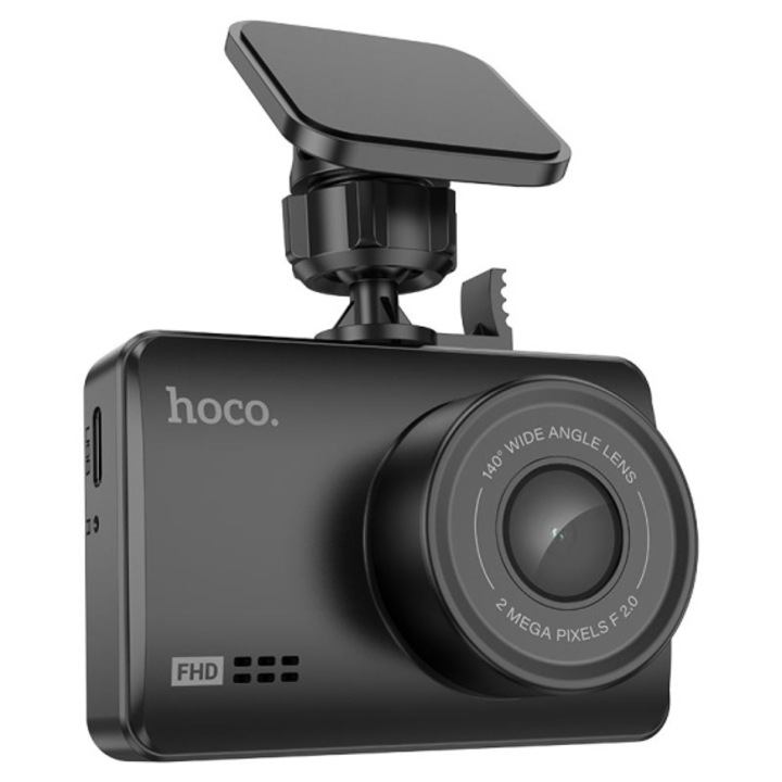 Camera de bord Selani Hoco Premium, LCD HD 2.45", acumulator 200mAh, cablu Back 5.5m, TF Card, Multilanguage, negru