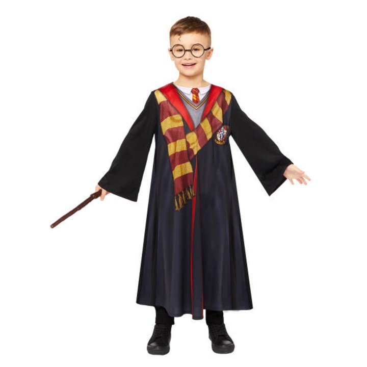 Harry Potter farsangi jelmez, Amscan, szett ruhával/kabáttal, pálcával, szemüveggel, 140-152 cm