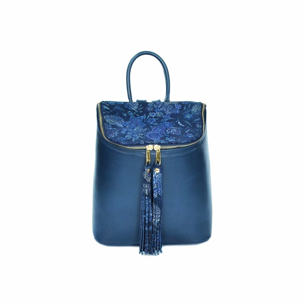 Rucsac dama,Zea,blue decor floral