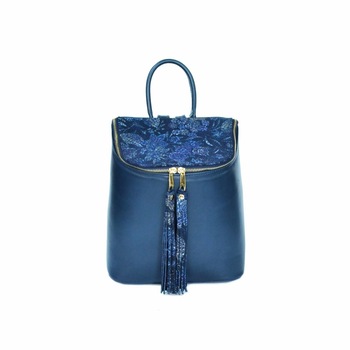 Rucsac dama,Zea,blue decor floral Rucsac dama,Zea,blue decor floral