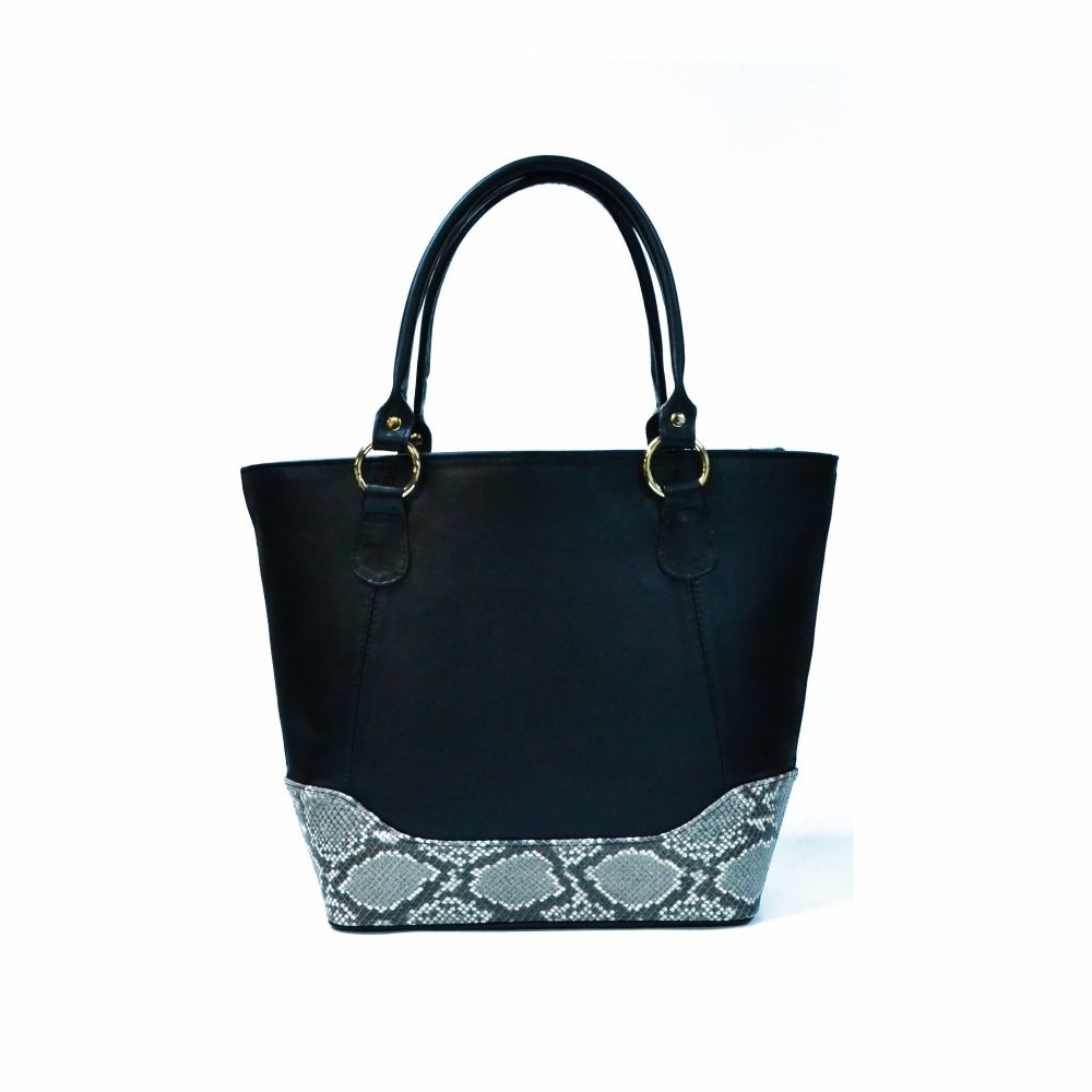 Geanta dama,Zea,piele naturala,snakeskin/negru