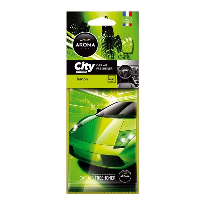 Autóillatosító, Aroma autó, citrom, 10x5cm