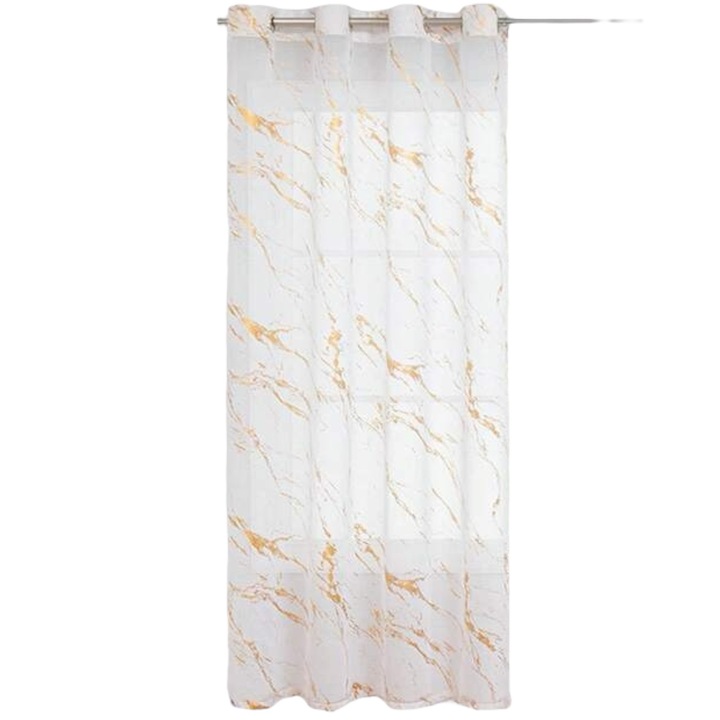 Fehér függöny márvány mintával, átlátszó, 132x213cm