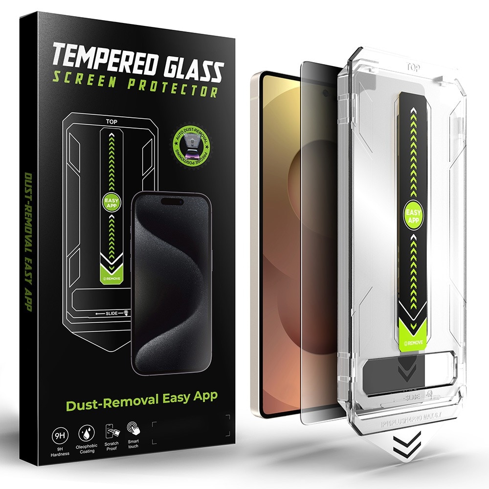 Folie Sticla Privacy pentru Samsung Galaxy S25 Ultra Daden TitanGlass, Kit de instalare usoara si rapida cu dispozitiv de potrivire automata, Protectie Profesionala, Ultra Rezistenta