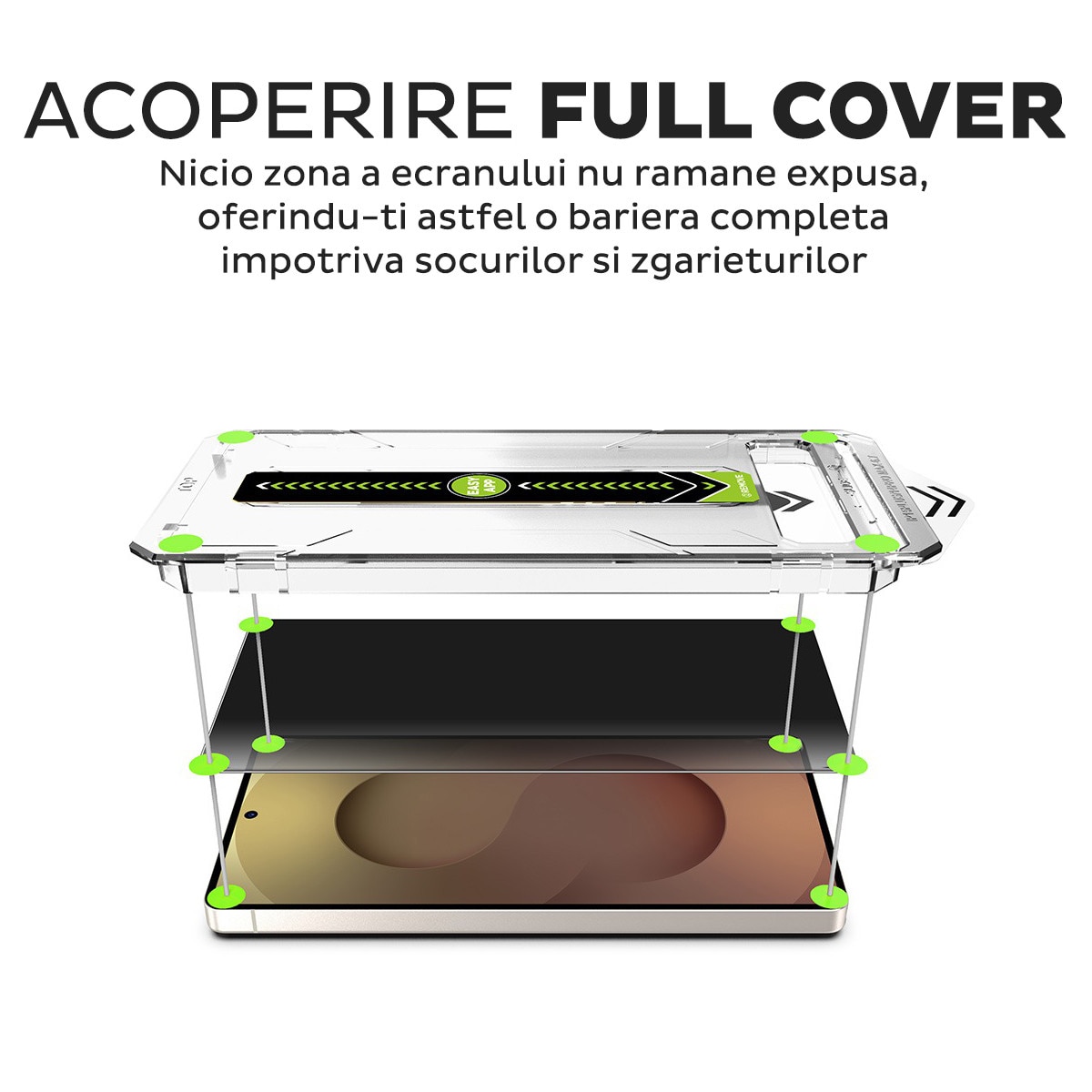 Pachet 2 buc Folie Sticla Privacy pentru Samsung Galaxy S25 Ultra Daden TitanGlass, Kit de instalare usoara si rapida cu dispozitiv de potrivire automata, Protectie Profesionala, Ultra Rezistenta