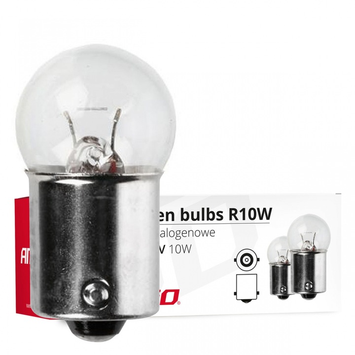 Becuri halogen R10W BA15S 12V 10W set 10 bucati
