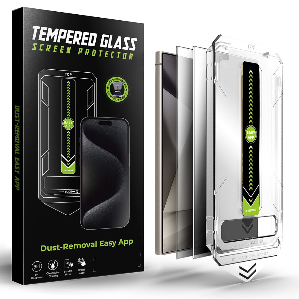 Pachet 2 buc Folie Sticla Privacy pentru Samsung Galaxy S24 Ultra Daden TitanGlass, Kit de instalare usoara si rapida cu dispozitiv de potrivire automata, Protectie Profesionala, Ultra Rezistenta