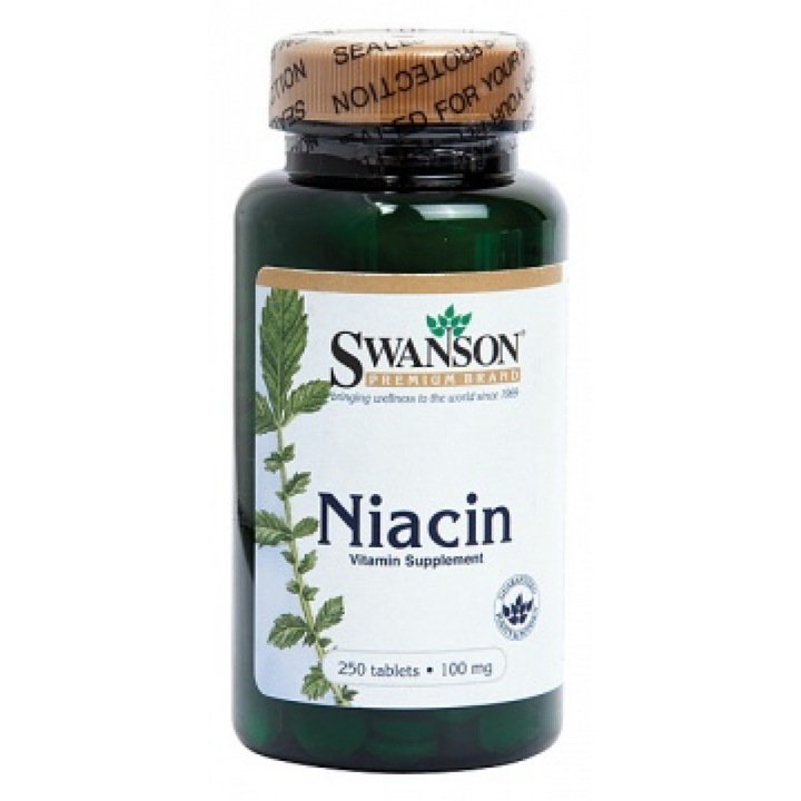 Хранителна добавка Swanson Niacin100 mg, 250 капсули