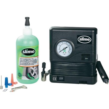 Kit reparatie temporara cu compresor si solutie prevenire pana marca Slime Kit reparatie temporara cu compresor si solutie prevenire pana marca Slime