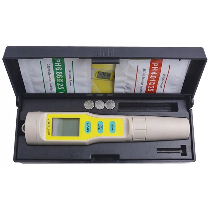 pH vízminőség-mérő automatikus hőmérséklet-kompenzációval, úszómedencékhez, akváriumokhoz, főzéshez, laboratóriumhoz, egyébhez, Tessa
