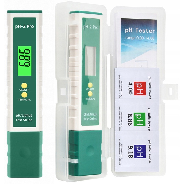 Tessa professzionális elektronikus pH-mérő, önkalibráló, LCD háttérvilágítással, 0-14 pH, úszómedencékhez, akváriumokhoz, laboratóriumi használatra, főzéshez, egyéb célra, komplett készlet