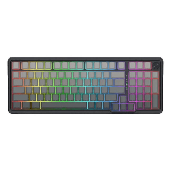 Tastatura gaming mecanica Bluetooth/cu fir Redragon Eisa PRO, iluminare RGB, Switch-uri Leopard L, Multicolor