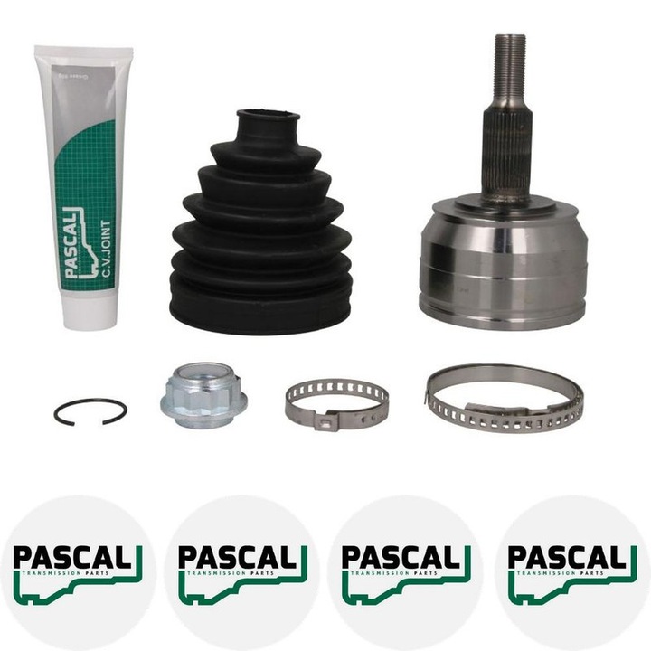 Cap planetara Set articulatie VW TRANSPORTER T5 Bus (7HB, 7HJ, 7EB, 7EJ) 3.2 V6 4motion BKK, CFLA, BDL 2003/11 - 2009/12 KW 173 CP 235 CMC 3189, Pascal G1W035PC, 4x Stickere