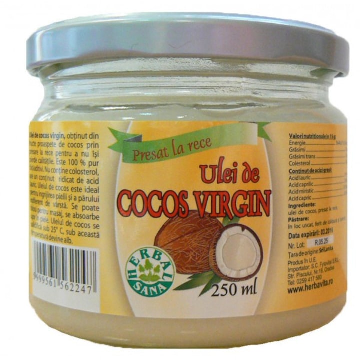 Ulei de cocos virgin 250 ml