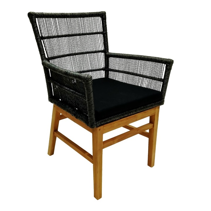 Фотьойл Модел Инка, Натурален/Черен, 60x61x90 см