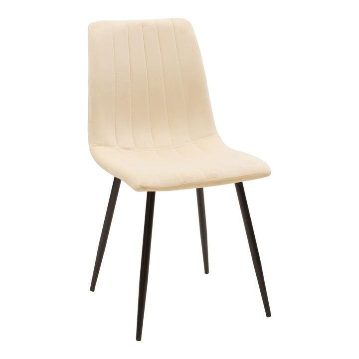 Scaun Pako World Model Noor V1, Bej/Negru, 44x53x86 cm, Cadru metalic, Catifea