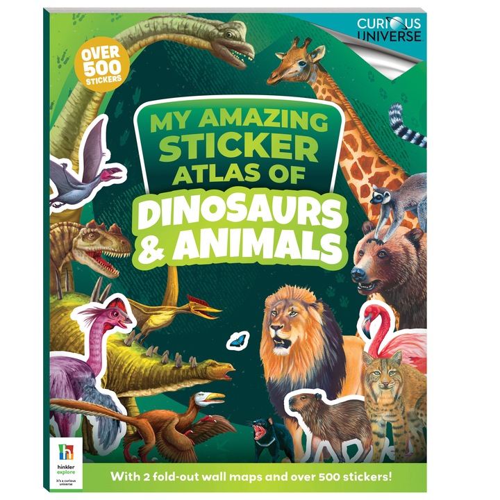 Невероятен атлас със стикери: Албум със стикери за динозаври и животни