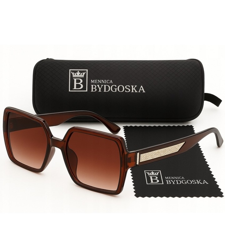 Ochelari de Soare Dama, Cat-Eye Elegante, Etui, Polarizati, UV400, set complet