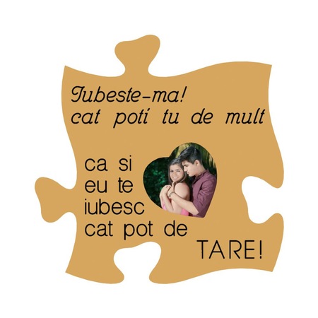 Rama Foto Tip Puzzle 10 X 15 Iubeste Ma Cat Poti Tu De Mult Ocru Emag Ro