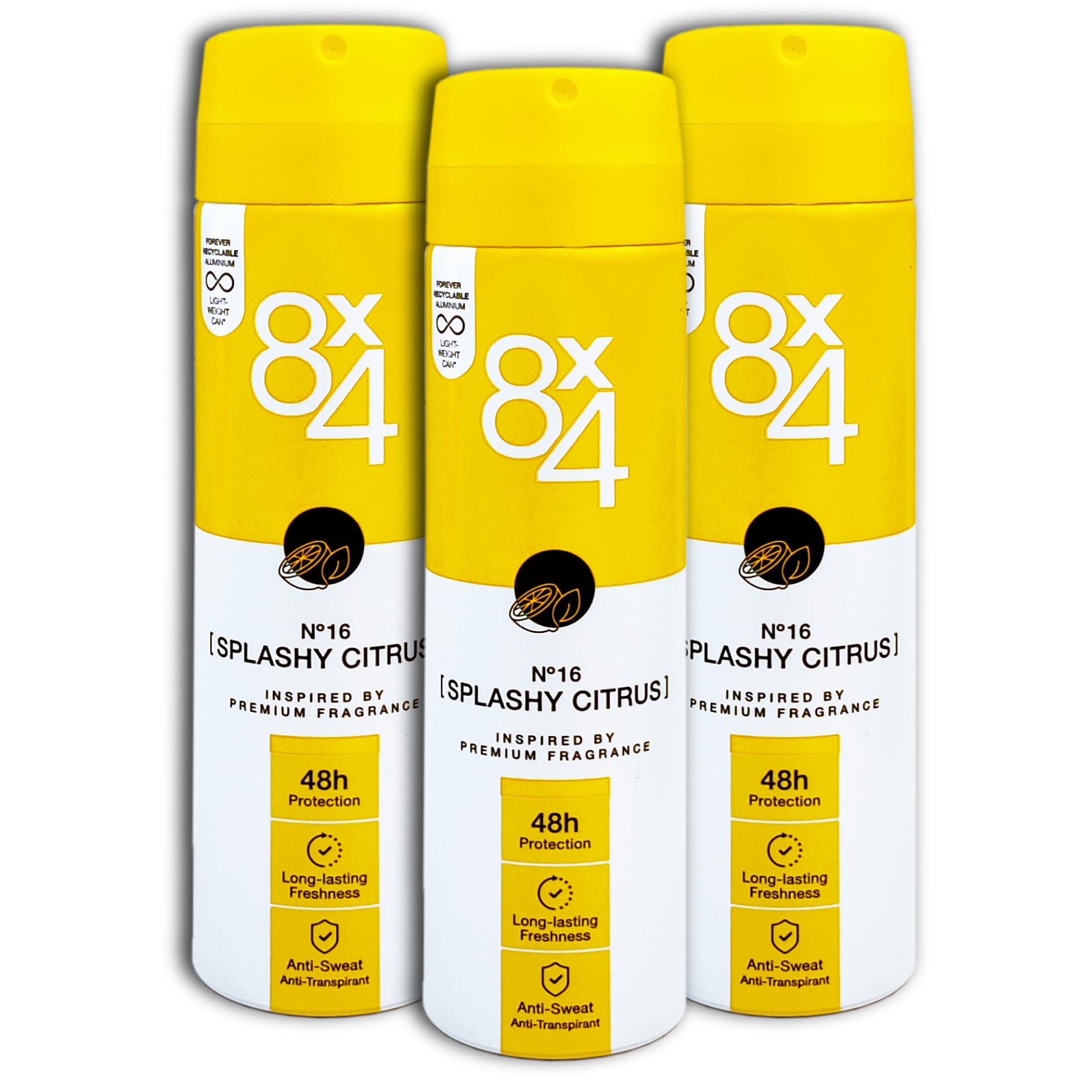 Set De Deodorant Spray Antiperspirant 8X4 Splashy Citrus 3x150ml