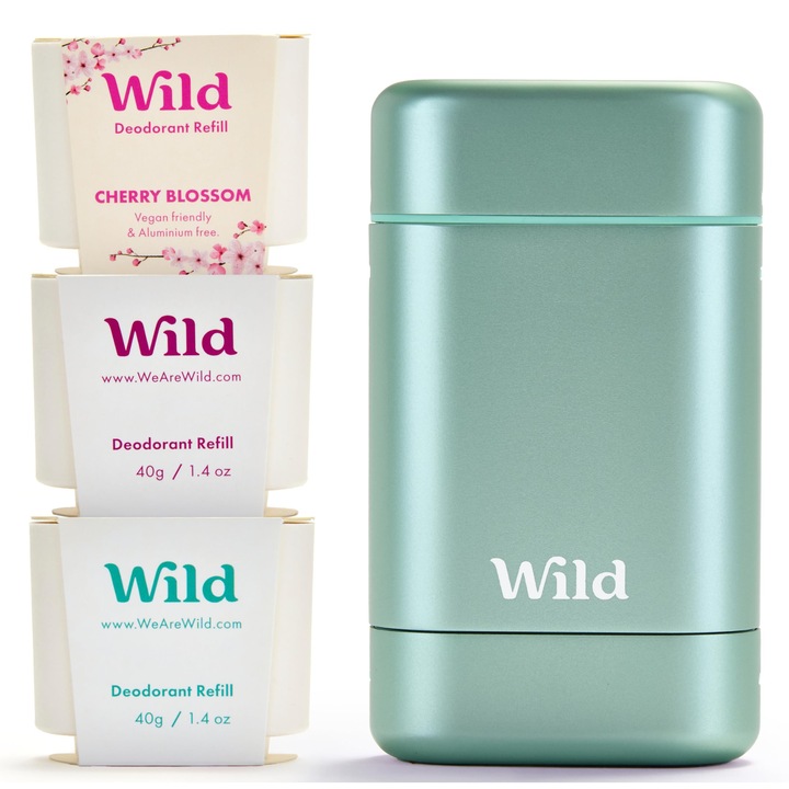 Натурален Дезодорант за Многократна Употреба Wild, Метално Синьо, Свежи Аромати, Унисекс