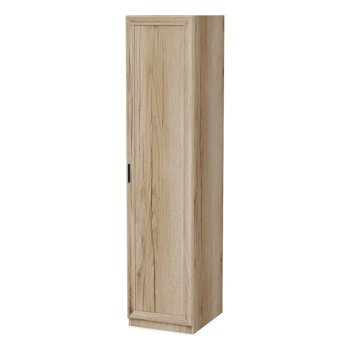 Dulap Tip Soldat, Meblast, 50x220x55 cm, PAL 18 mm, Balamale GTV, Cu Bara si Rafturi, Stejar Grand Natural