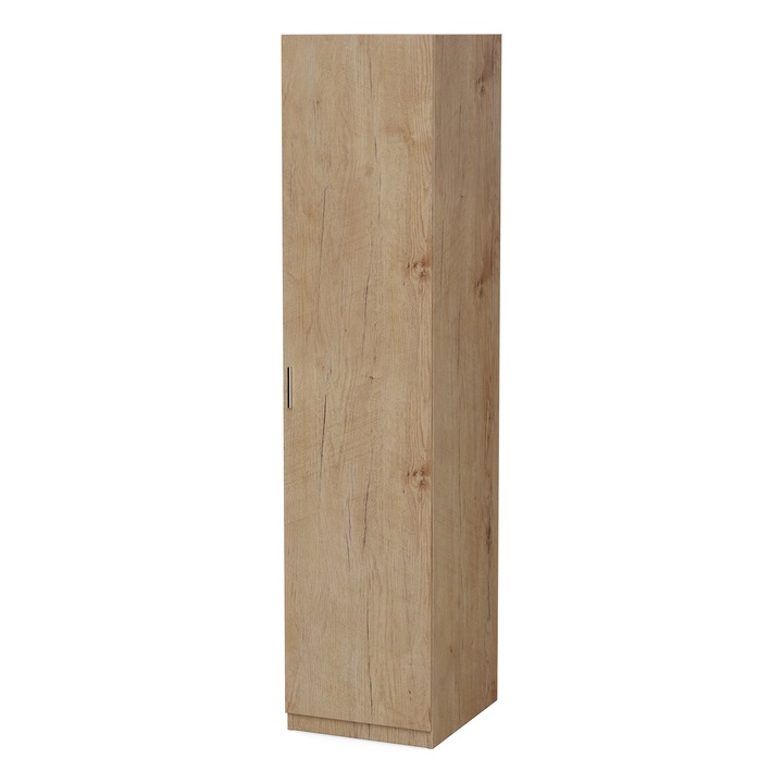 Dulap Tip Soldat, Meblast, 50x220x55 cm, PAL 18 mm, Balamale GTV, Cu Bara si Rafturi, Stejar Lancelot