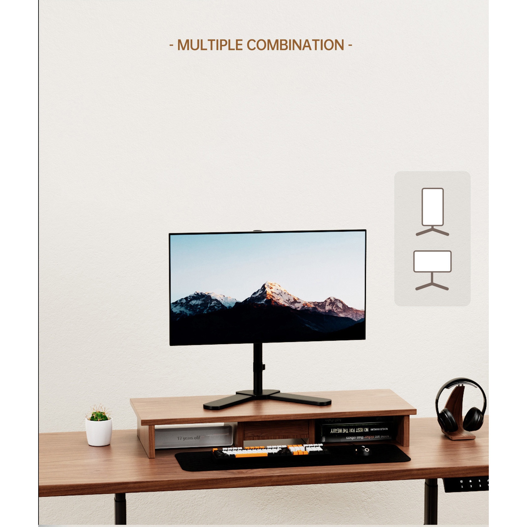 Suport Monitor Desktop cu Baza - Reglabil in Inaltime, Lateral si ...