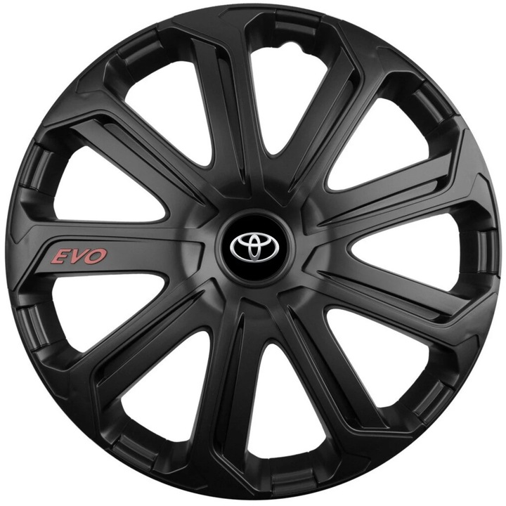 Set 4 Capace Roti Evo Negru R16, Pentru Toyota
