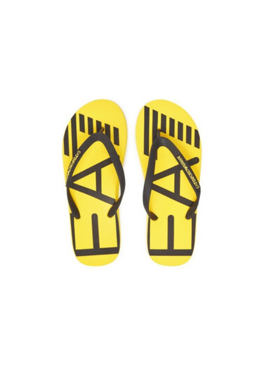 Férfi flip-flop Ea7 Emporio Armani, XCQ004 XK196, Szintetikus, Fekete/Sárga, Fekete/Sárga