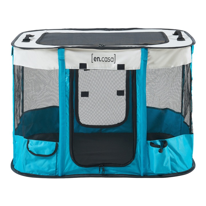 Canisa, en.casa, PXQS-0108 Morbylanga, 80 x 60 x 55 cm, fibra sticla, poliester, albastru, bej