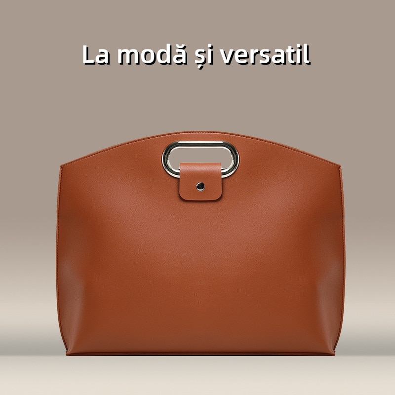 Geanta pentru laptop UWOT, impermeabila, rezistenta la uzura, maro, 13.3/14 inci, 43x5x32cm